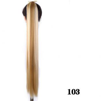 HOUYAN Cheveux Lisses 32 – Queue de Cheval Noire Résistante à la Chaleur