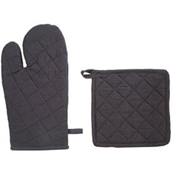 Gant & Manique de Cuisine en Coton 33cm Gris Foncé