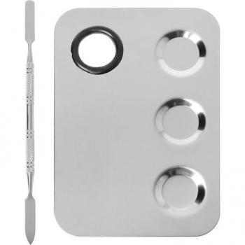 Palette de maquillage en acier inoxydable avec tige