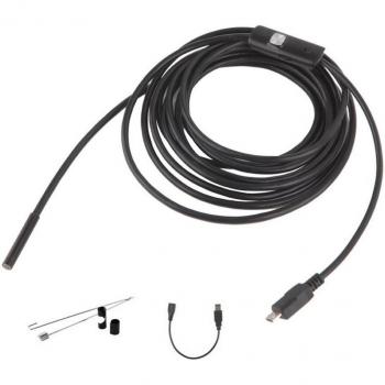 Endoscopio con 6 LED 5,5 mm – Cámara HD, cable flexible, USB