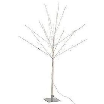 Arbre Déco Dénudé avec Lumières LED en Métal Argent 100 cm