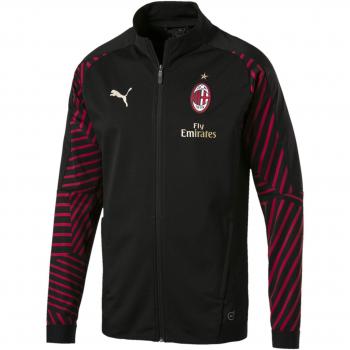 PUMA AC Milan Herren Jacke – Stadionversion mit Sponsorlogo, Schwarz-Chili, L