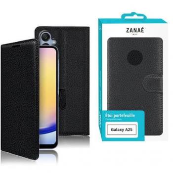 Étui Portefeuille Noir pour Galaxy A25 avec Languette