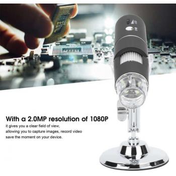 Microscope WiFi 1080P avec loupe de poche 1000X et 8 LED pour appareils Android/iOS et PC