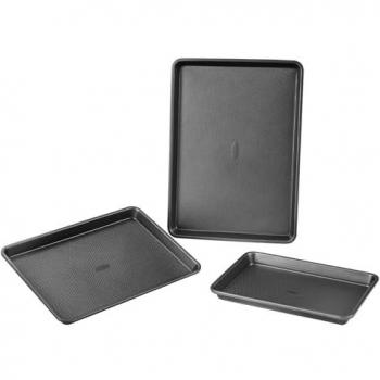 VEVOR Pack de moules à pâtisserie antiadhésifs en acier carbone, 3 unités – Noir