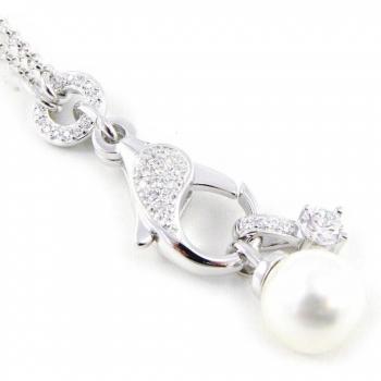 Classic Sissi White Silver Necklace