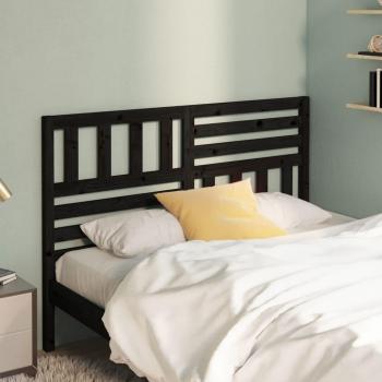Solid Pine Wood Headboard for Bed, Color Black, Size 146x4x100 cm