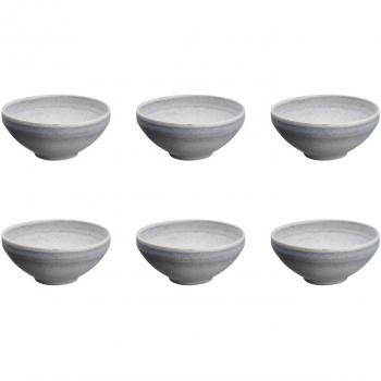 Pack 6 Bol Stone Gris Lune – Dimensions 15×7×15 cm