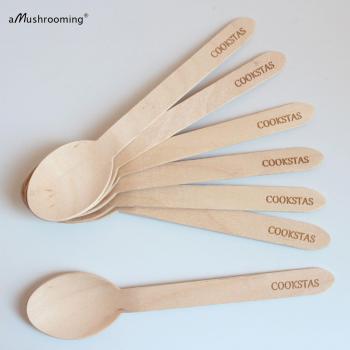 Juego de Cucharas de Madera para Picnic y Pastel