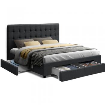 Artiss Avio Fabric Storage Drawers Bed Frame