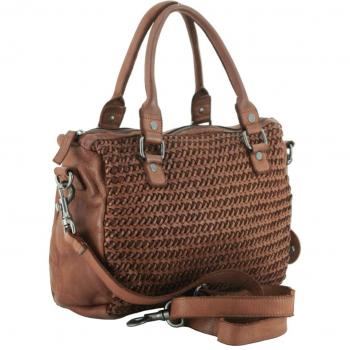Harbour 2nd Freda Soft Weaving Handbag 32 cm Cognac Brown