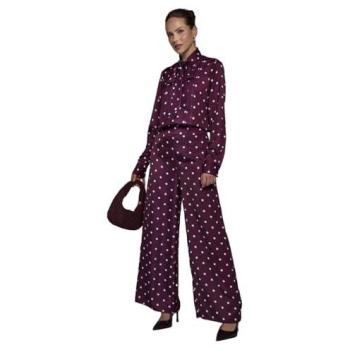 Wallis Women's Berry Spot Print Pleated Pants (Size 14)