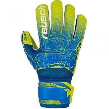 Reusch Reaktionsschutz SG Extra Finger Support Torhüterhandschuhe, Blau-Limette, 5‑Schnürung