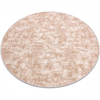 Round Beige Solid Rug 150 cm