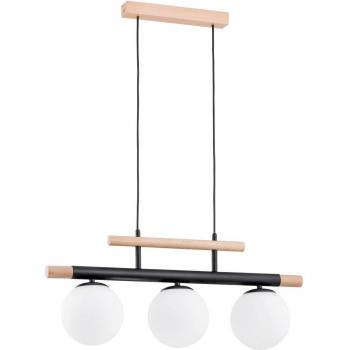 Lampada a sospensione in legno moderna a 3 luci