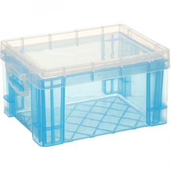 Clear Blue Lockable Storage Container for Sundries 12.3*8.6*6cm