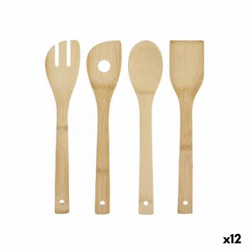 Gruppo utensili da cucina bambù Kinvara 12 pezzi – marrone