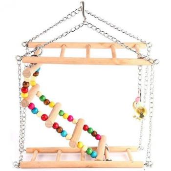 Exercise Swing for Birds with Bells