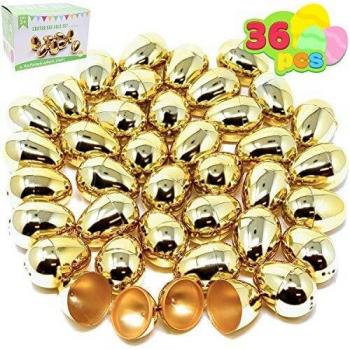 Radiant Gold Metallic Easter Eggs – 36 Count, 3/8