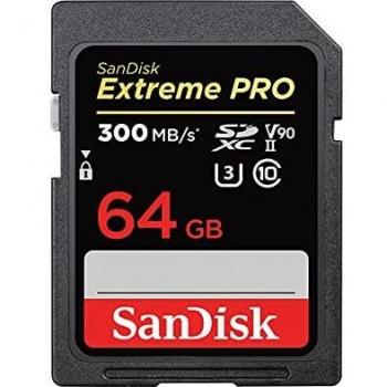 SanDisk SDXC Extreme Pro 64GB (V90/U3/UHS-II/Cl.10/R300/W260)