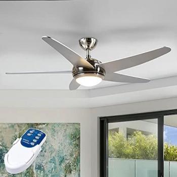Ventilateur de plafond LED 'Anneka' gris en bois