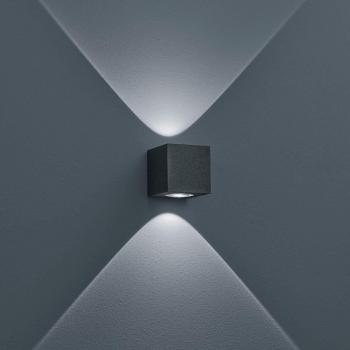 Peka LED Wandleuchte, graphit 2x 3W 190lm IP54