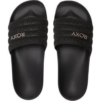 Roxy Women's Black Slippy Sandals with Metallic Gold UK 7