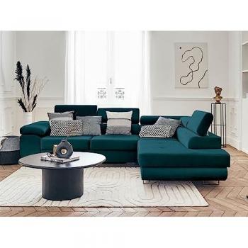 Lisa Design Schlafsofa, Farbvarianten Blau/Grün – 90 x272 x202 cm