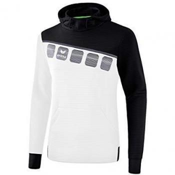 Herren Hoodie 5-C von ERIMA, Farbe: weiß/schwarz/grau, Größe XXL