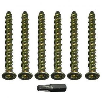 Concrete Lightning Thunderbolt M6 x 50mm TORX Head Bolt YZP 48 Pack + Bit