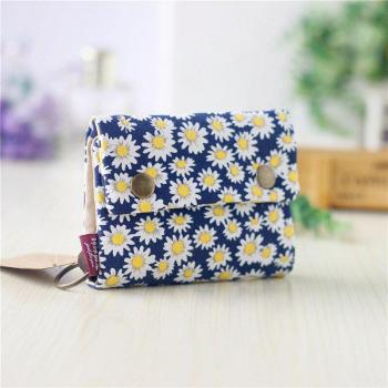 Gray Blue Zipper Wallet for Female