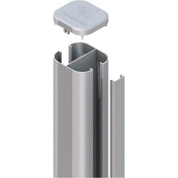 WPC Steckpfosten Basic – TraumGarten Sichtschutzzaun, 240 cm, Silber (BRU195_02)