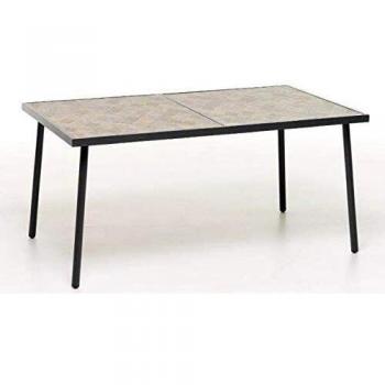 Tavolo da Esterno in Ferro con Piano in Gres 156x93 cm