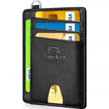 Leather Wallet with RFID Shield – Front Pocket Design