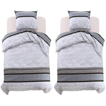 Copripiumino Floreale con Righe 135x200/80x80 cm