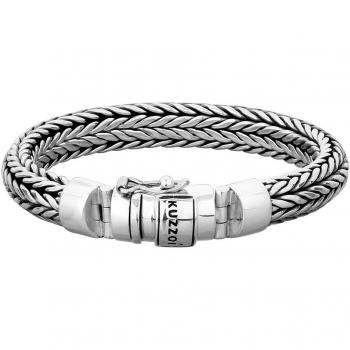 Kuzzoi Herren Silberarmband, 11 mm Breite, 19 cm Länge, aus 925er Sterling Silber
