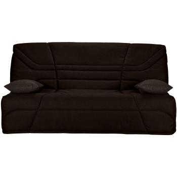 Banquette Clic-Clac 130×190 – Matelas Starbed 13 cm, Raka Marron Foncé, Rangements Intégrés