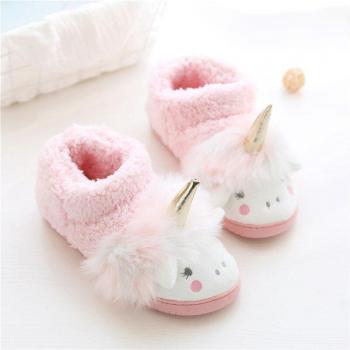 Pantoufles Poilues Licorne