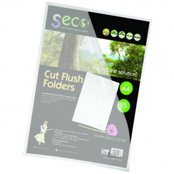Stewart Superior 100 % Oxo-Bio Clear Cut Flush Folders Pack of 25