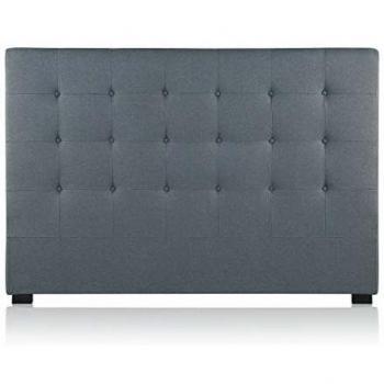 Tête de lit en tissu gris 160cm capitonnée Premium
