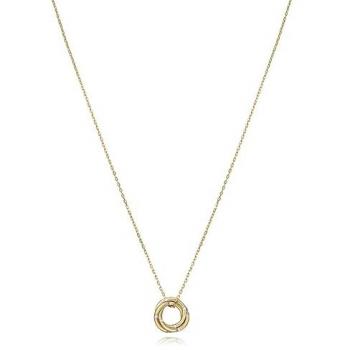 Collar Viceroy Jewels para Mujer de Plata y Oro con Circonitas Brillantes, Mod. 13067C100-30, Eleganta de plata de ley bañado en oro, colgante con circonitas blancas