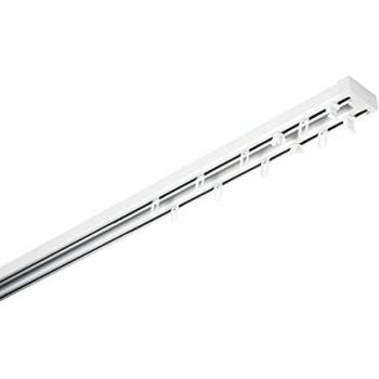 Set Completo di Binari per Tende, Alluminio, Bianco, 140-225 cm