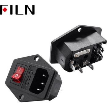 C14 3-Pin Power Inlet with Fuse Holder and Rocker Switch