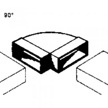 Raccord coudé 90° Wallair – Conduite plate – Plastique synthétique – À visser