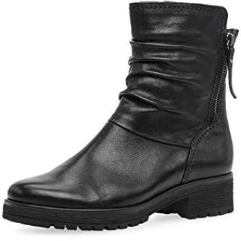 Gabor Stiefelette “Genua” – Damen‑Slouchy‑Stiefel, Glatte Lederfarbe Schwarz, Weite G