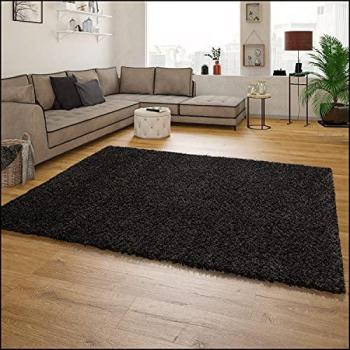 Alfombra de Pelo Alto en Negro 100x200 cm