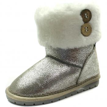 Pantofoline con tacco basso per bambine Studio Bimbi in metallico
