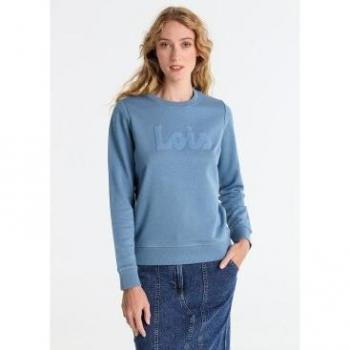 Lois Jeans Camiseta de Algodón con Logo Puff en Azul