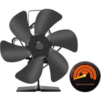 EcoHeat Noir Ventilateur à Bois