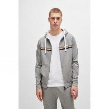 BOSS Streetwear Tuta Full Zip con Cappuccio in Color Righe – L